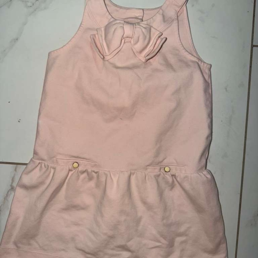 Janie and Jack Pale Blush Bow-Front Dress